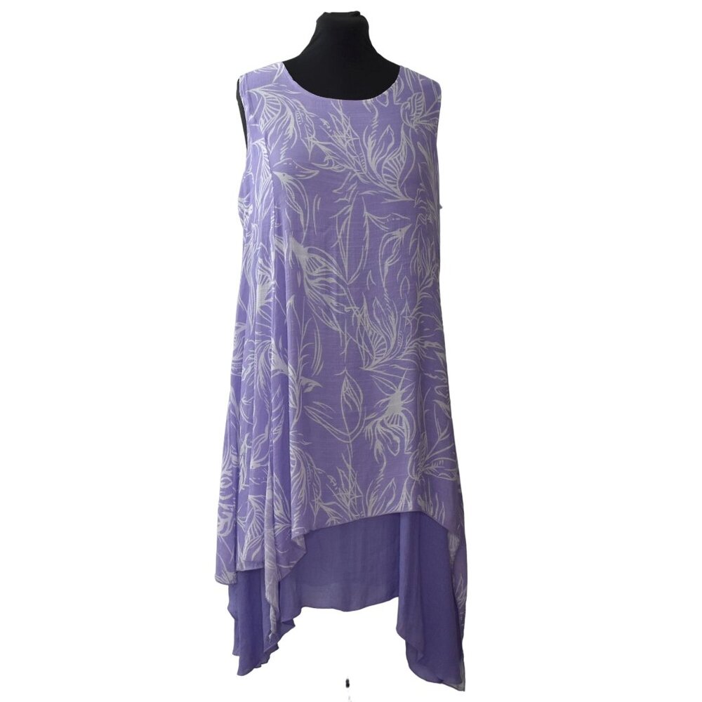 Creation Dress Womens XL Layered Handkercheif Hem Lightweight Gauzy Sleeveless